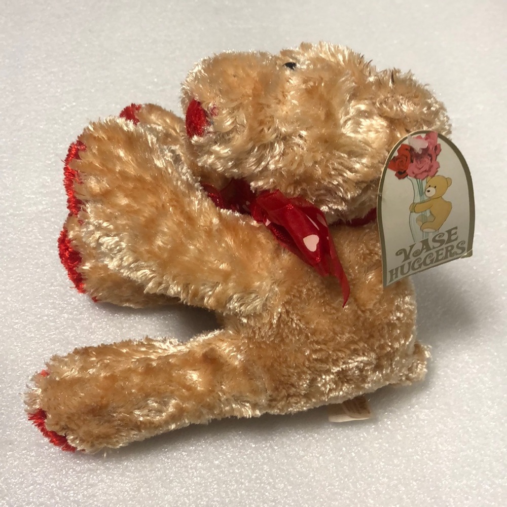 Vtg old stock DanDee vase Huggers stuffed Teddy Plush